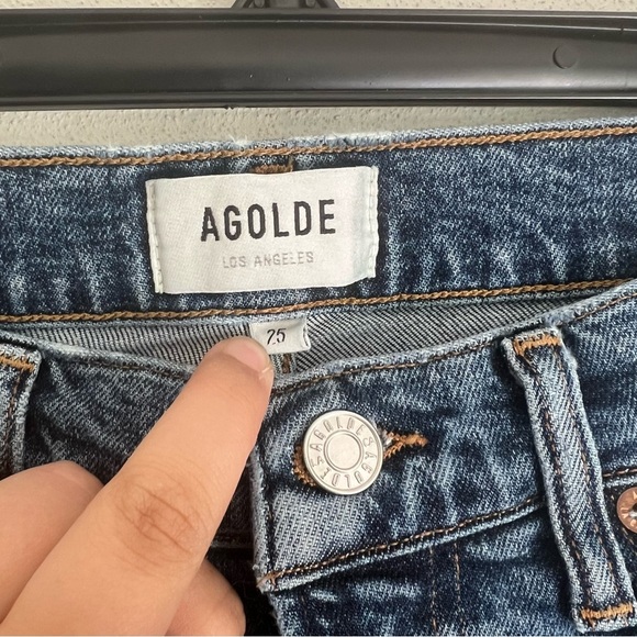 Agolde Medium Wash Straight Leg Jeans Size 25 - Picture 2 of 5
